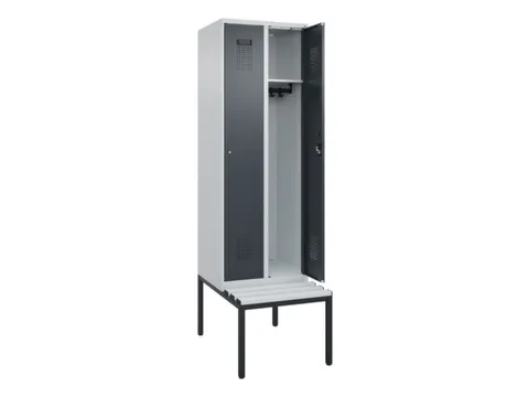 locker met bank,HxBxD 2120x600x815mm,2vak,vak B 300mm,cilinderslot