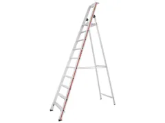 trapladder,eenzijdig,10treden,stand H 2,32m,balk L 3,2m,aluminium