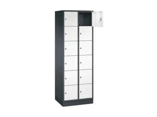 lockerkast,HxBxD 1950x620x500mm,2x6vakken,cil.-slot,sokkel