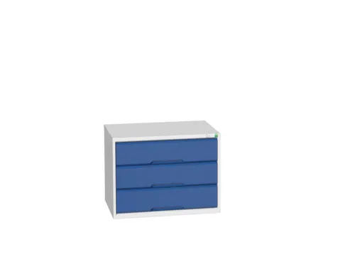 ladekast HxBxD 600x800x550mm 3laden romp RAL7035 front RAL5010