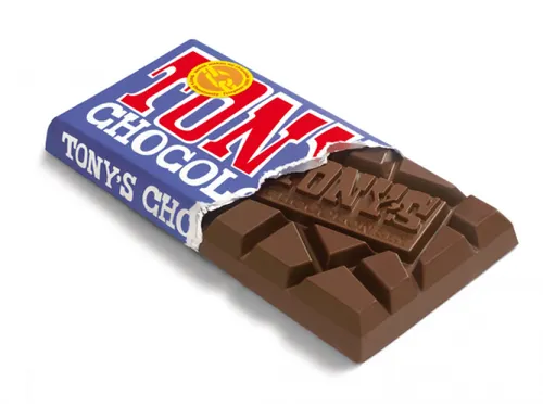 Chocolade Tony's Chocolonely reep 180gr donker melk pretzel toffee