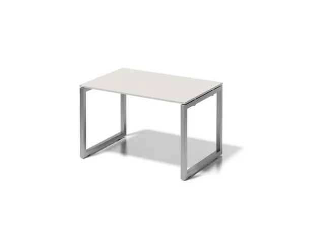 bureau,HxBxD 740x1200x800mm,blad grijswit,sledeframe zilverkleurig