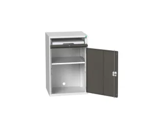 pc-kast 1000x650x550mm toetsenbordblad RAL7035 + RAL7016 - 1