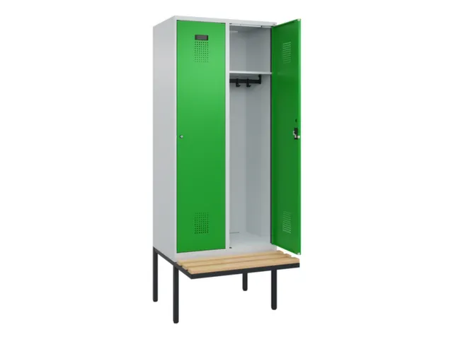 locker met bank,HxBxD 2120x800x815mm,2vak,vak B 400mm,cilinderslot