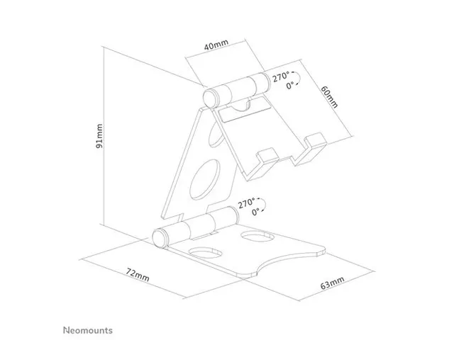 Telefoonstandaard DS10150SL1 opvouwbaar Zilver