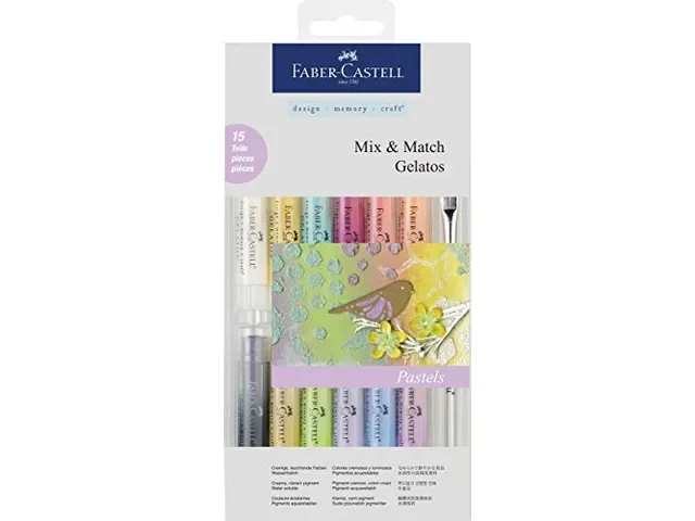 Gelatos aquarelkrijt Faber-Castell etui 15-delig pastelkleuren