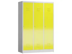 garderobekast 1800x1185x500mm 3vak klink sokkel romp RAL7035 RAL1018