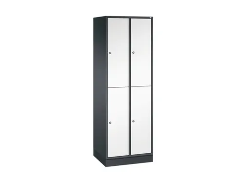 Dubbeldekse garderobekast,HxBxD 1950x620x500mm,2x2vak.,vak B 260mm