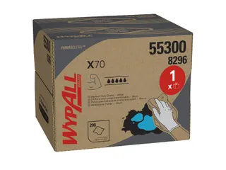 Poetsdoek WypAll X70 PowerClean 42,6x28,2cm 200vel draagdoos wit 8296 - 1