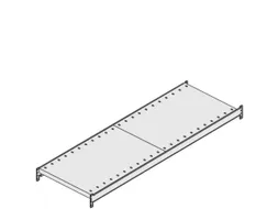 legbord,v. breedvakstelling,BxD 2000x500mm,vakl. 350kg,ingelegd