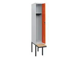 locker met bank,HxBxD 1950x300x815mm,1vak,vak B 300mm,cilinderslot