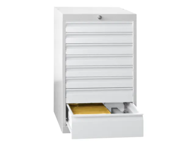 ladekast HxBxD 600x500x600mm 5laden slot RAL7035 front RAL5012