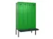locker met bank,voor scheiding van kleding,HxBxD 2120x1200x815mm,4vak