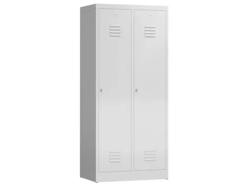 garderobekast,HxBxD 1800x800x500mm,2vak,klink,sokkel,romp RAL7035