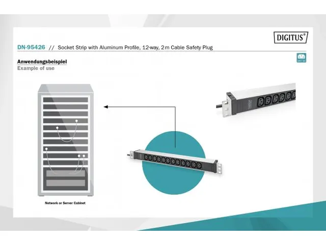 Stekkerdoos Met Aluminium Profiel 12-Polig 2M Voedingskabel Geaarde St