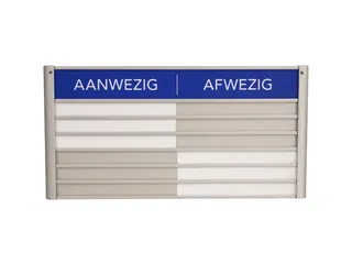 Menoor In-Uit bord 6 namen Aluminium Aanwezig/Afwezig Blauw - 1