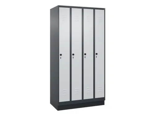 locker,HxBxD 1950x1000x500mm,4vak,vak B 250mm,draaigrendel,sokkel
