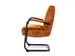 Luxe Vergaderstoel Dunton Cognac Velours Zwart Sledeframe