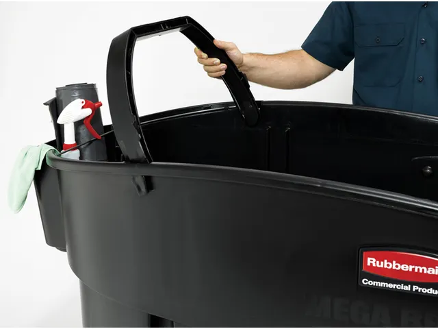 Mega Brute Mobiele Afvalverzamelaar Rubbermaid Zwart