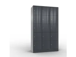 lockerkast cil.slot 1950x1150x540mm 3x5 vakken RAL7021 front RAL7021