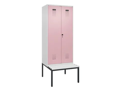 locker met bank,voor scheiding van kleding,HxBxD 2120x800x815mm,2vak