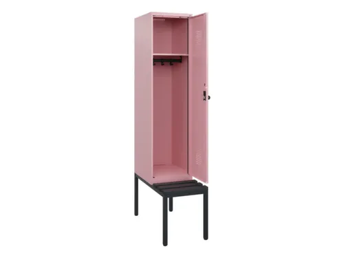 locker met bank,HxBxD 1950x400x815mm,1vak,vak B 400mm,draaigrendel