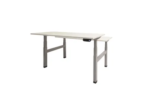 Dextro Plus Duo Zit-sta Bureau Elektrisch 120x80 Krijtwit 25mm Alu