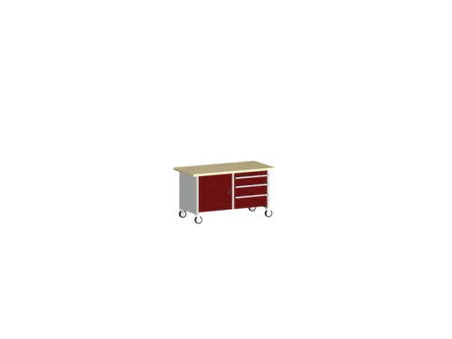 werkbank,verrijdbaar,HxBxD 840x1500x750mm,beukenblad,draagverm. 1200kg