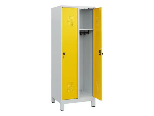 schoollocker,HxBxD 1630x600x500mm,2vak,vak B 300mm,draaigrendel,voeten
