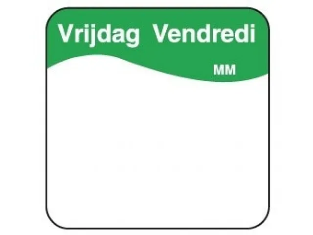 Daymark Label Dagetiket Oplosbaar Vrijdag 25mm Rol 500 Stuks