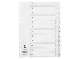 Tabbladen PP Set 1-12 Met Indexblad A4 11-Gaats Wit Personaliseerbaar