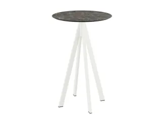 statafel,HxØ 1090x700mm,rond,4voeten wit,blad HPL Galaxy Marble - 1