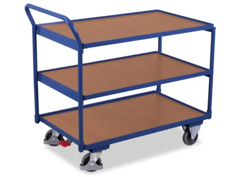 Tafelwagen 250kg 850x500mm 3 Etages Houten Plaat Ral5010