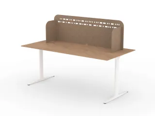 Akoestisch PET-vilt scheidingsscherm L 150x35cm beige - 2