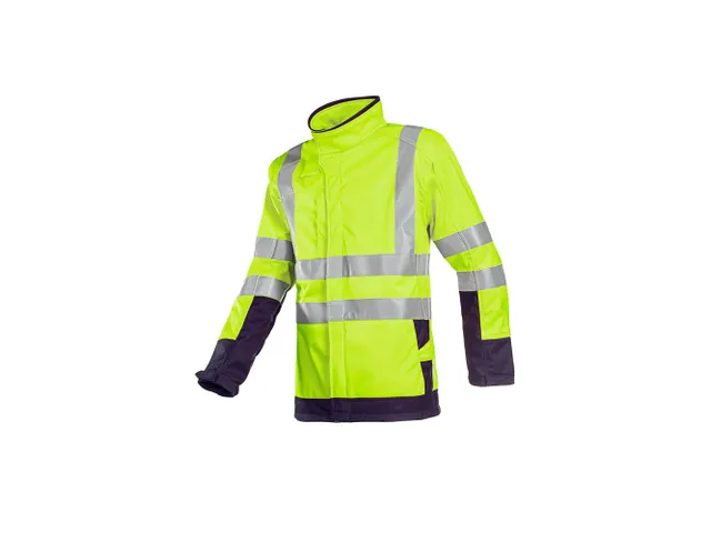 Softshell hi-vis Sioen Playford 9633, jaune fluo/bleu marine, taille 5