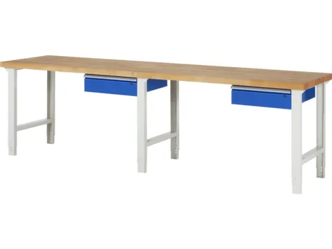 werkbank,HxBxD 790-1140x3000x700mm,beukblad,draagverm. 750kg