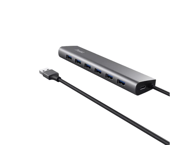 Hub Trust HALYX 7-port USB-A 3.2 zilver