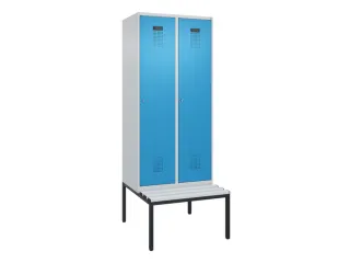locker met bank,HxBxD 2120x800x815mm,2vak,vak B 400mm,cilinderslot - 2