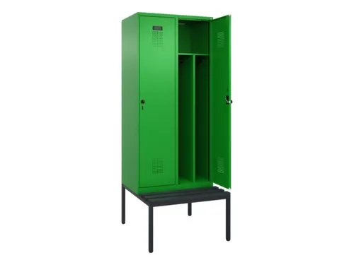 locker met bank,voor scheiding van kleding,HxBxD 2120x800x815mm,2vak