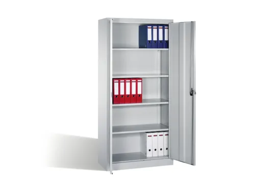 universele kast,HxBxD 1950x940x400mm,4xStalen bodem,cil.-slot,sokkel