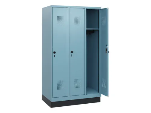 schoollocker,HxBxD 1630x900x500mm,3vak,vak B 300mm,draaigrendel,sokkel