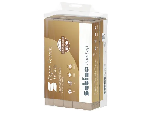 Handdoek PureSoft PT3 V-vouw 2-laags 240x230mm 277540 naturel