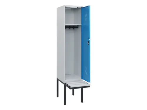 locker met bank,HxBxD 1950x400x815mm,1vak,vak B 400mm,cilinderslot
