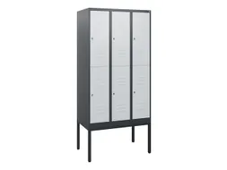 dubbeldekse locker,HxBxD 1950x900x500mm,3x2vak.,vak B 300mm,cil.-slot