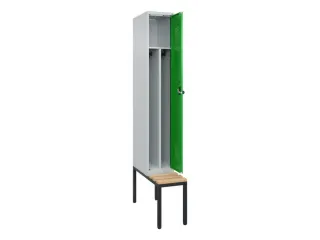 locker met bank,voor scheiding van kleding,HxBxD 2120x300x815mm,1vak - 1