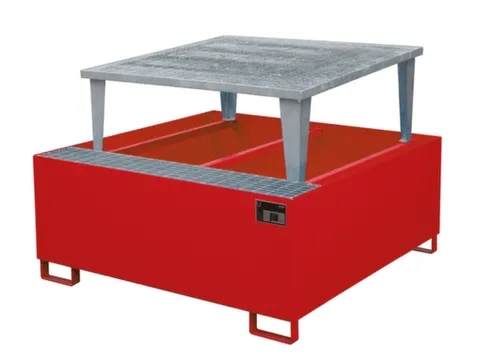 opvangbak,v. 1xIBC,opvangvol. 1000l,HxBxD 1083x1460x1460mm,m. aftapbok