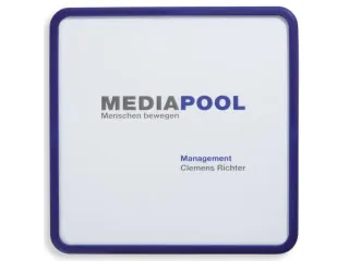 Deurbordje 155x155x12mm Polycarbonaat-Raampjes Frame Blauw - 1