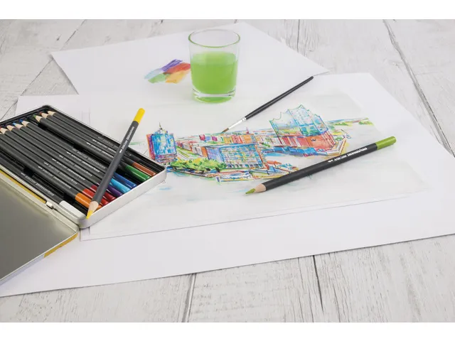 Aquarelpotlood Eberhard Faber Artist color metaaletui a 12 stuks