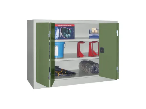 Ruime Vouwdeurkast 1000x1200x600mm 2legborden Ral7035 Front Ral6011
