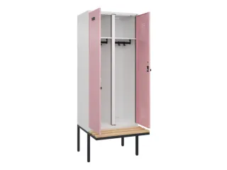 locker met bank,voor scheiding van kleding,HxBxD 2120x800x815mm,2vak - 1